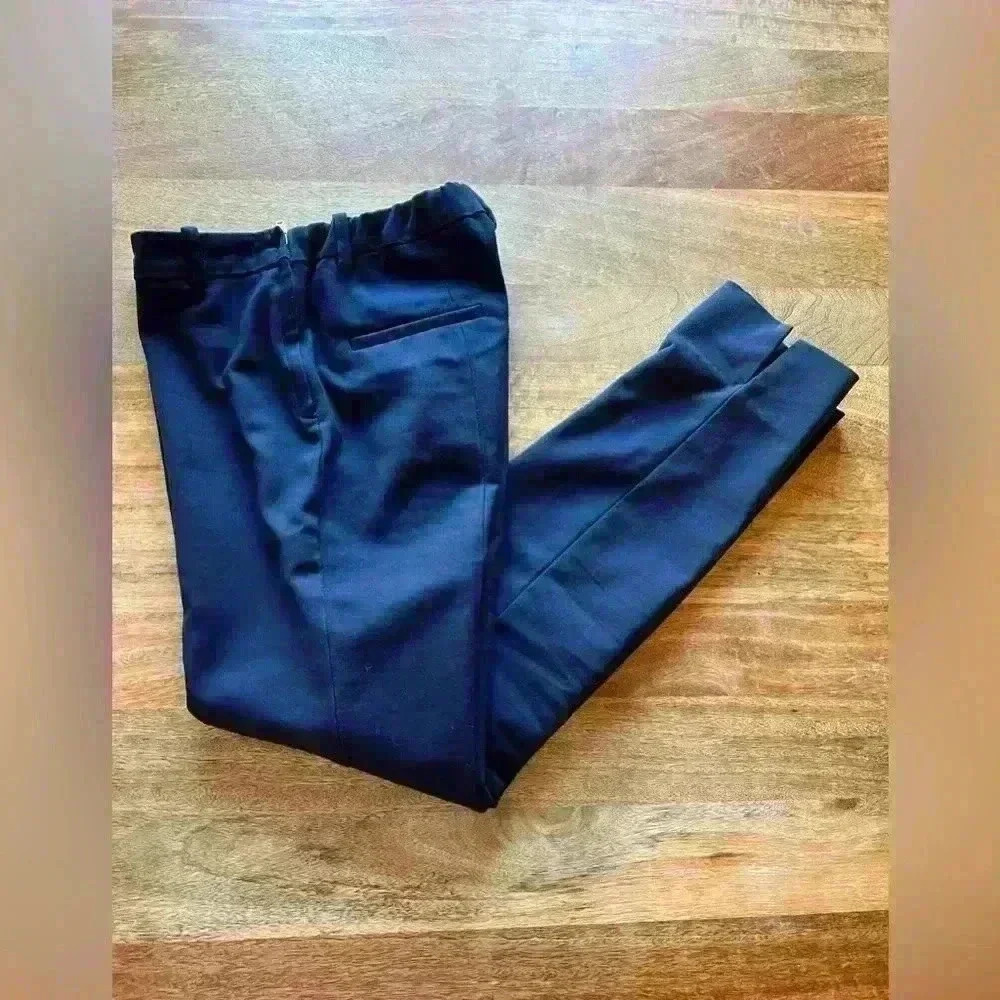 Zara Navy Blue Suit Pants | Mid Rise Trousers | Side Zipper | Size XS